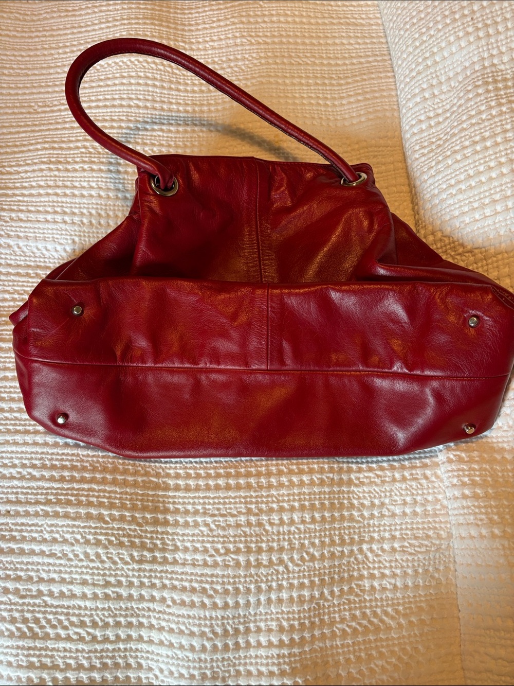 Furla Red Leather Shoulder Bag with Charm - Picture 4 of 6
